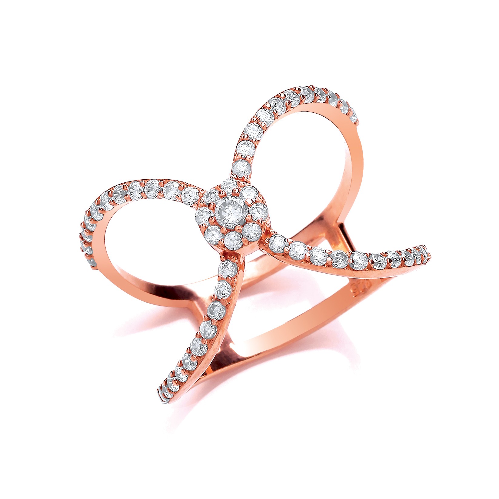 Rose Gold And Zirconia Crystal Ring