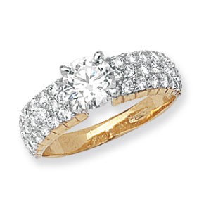 9ct Yellow Gold Zirconia Crystal Ring