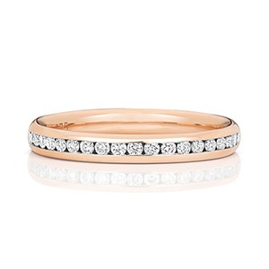 Stunning Rose Gold Chanel Set Diamond Eternity Ring