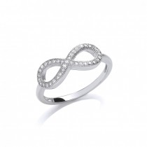 Silver Rhodium Plated Infinity Ring