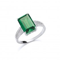 Stunning Silver Emerald Ring