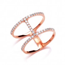 Rose Gold And Zirconia Crystal Ring