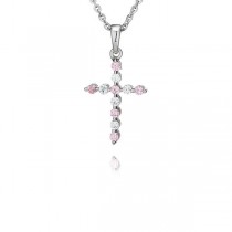 Silver Swaroski Crystal Cross Necklace