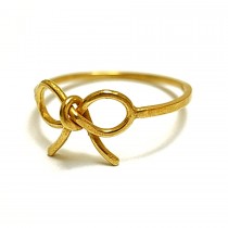 Silver Goldplated Bow Ribbon Knot Ring by flowerie88