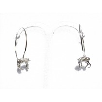 Tiny Deer hoop Earrings Goldplated silver by flowerie88