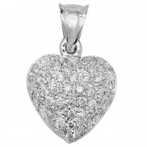 18ct White Gold 0.56ct Diamond Heart Pendant 