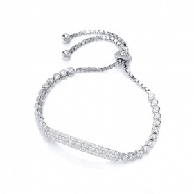 Silver Zirconia Crystal Tennis Bracelet 
