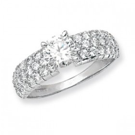 9ct White Gold Zirconia Crystal Ring
