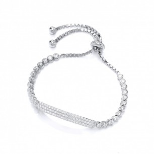 Silver Zirconia Crystal Tennis Bracelet 