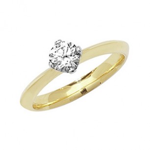 18CT Yellow Gold Diamond Solitaire Engagement Ring